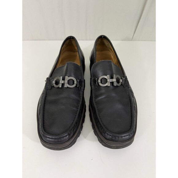Salvatore Ferragamo Horsebit Men’s Leather Loafers Black Slip On 13 D Luxury main image 5